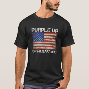 Lila för militära barn - militärens månad t shirt