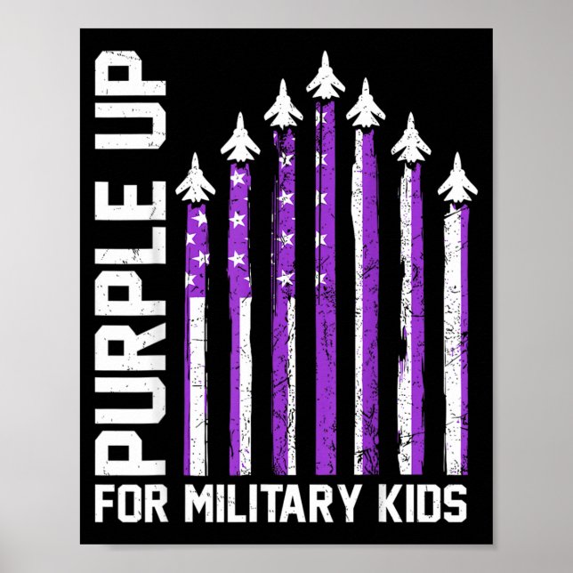 Lila för militära barn Småbarn Kvinnor Pojkar Poster (Framsidan)