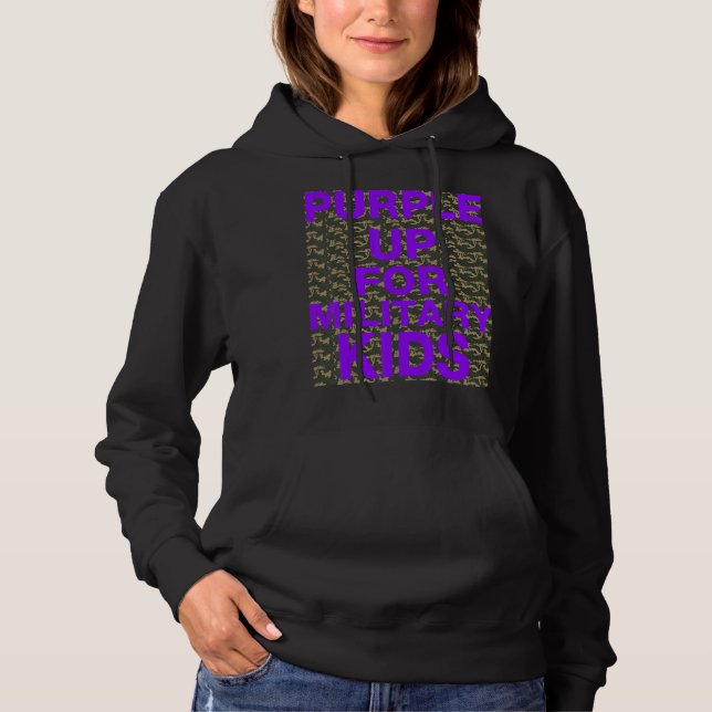 Lila för militära barn t shirt (Framsida)