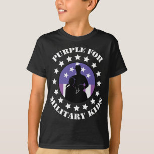 Lila för militära barn T-Shirt