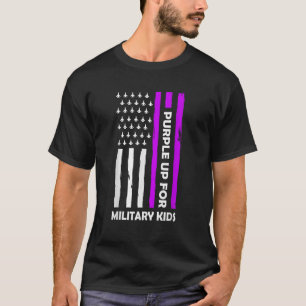 Lila för militära barn t shirt