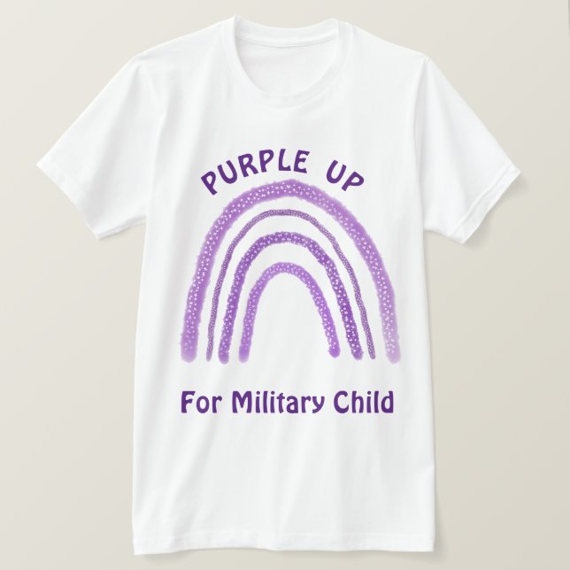 Lila för militära barn till militära barn t shirt (Design framsida)