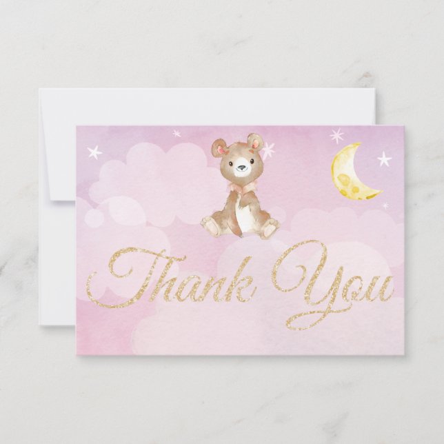 Lila för nalle molnet för vattenfärg - tack för di (Framsida)