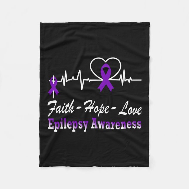 Lila för ökad medvetenhet om epilepsi Ribbon Epile Fleecefilt (Framsidan)