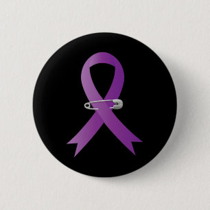 Lila för ökad medvetenhet om epilepsi Ribbon Toppe Knapp