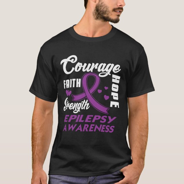 Lila för ökad medvetenhet om epilepsi t shirt (Framsida)