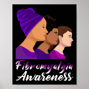 Lila för ökad medvetenhet om fibromyalgi Kvinnor S Poster