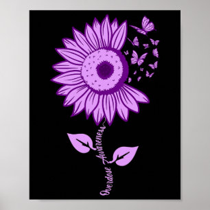 Lila för ökad medvetenhet om överdosering Ribbon D Poster