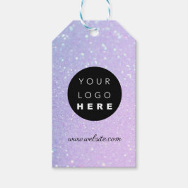 Lila för produktbeskrivning för anpassningsbar Com Presentetikett