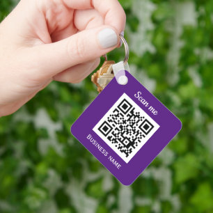 Lila för QR-Logotyp - för Professionell i företag Nyckelring