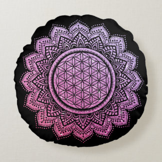 Lila för rosa av Meditation Pillow glitter Rund Kudde