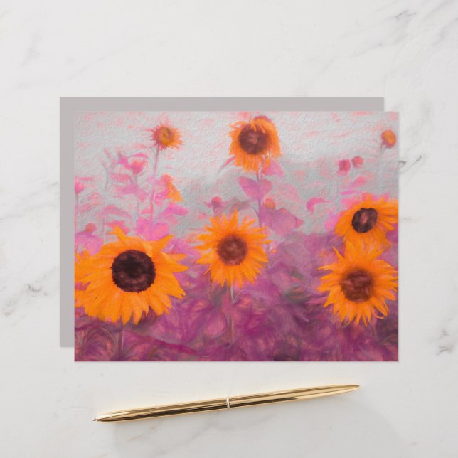 Lila för solrosolja Fält Gult Orange - höst (Fram/Back In Situ)