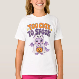 Lila För Söt För Att Skrämma Spökdrake Barn T Shirt