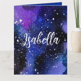 Lila för vattenfärg Universe Kort