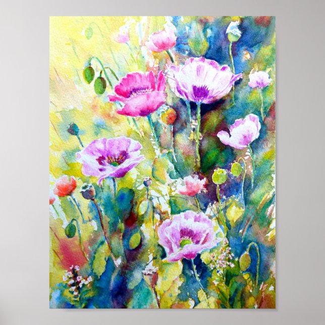 Lila för vattenfärgsfärgning poster (Framsidan)