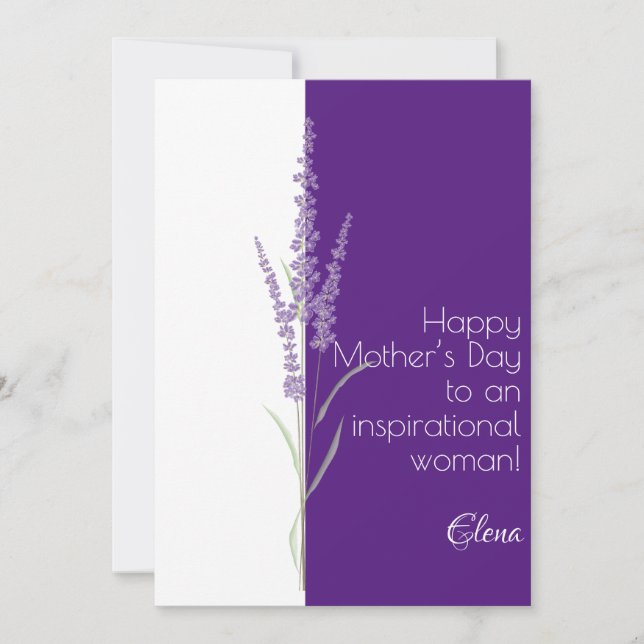Lila för vattenfärgspenderare, minimalistisk mor-d julkort (Framsida)