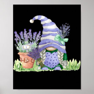  Lila för Womens Lavender Gnome Vår Poster
