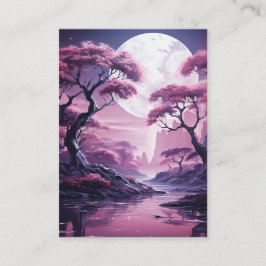 Lila Forest in Moonlight Background Visitkort