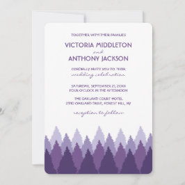 Lila Forest Range Woodland Bröllop Inbjudningar