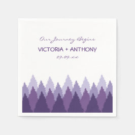 Lila Forest Range Woodland Bröllop Pappersservett