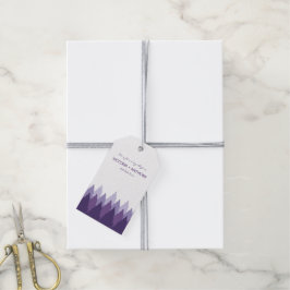 Lila Forest Range Woodland Bröllop Presentetikett