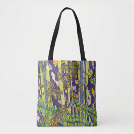 Lila Forest Tote Bag Tygkasse