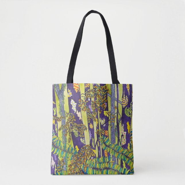 Lila Forest Tote Bag Tygkasse (Framsida)