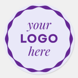 Lila företagslogotyp räfflad cirkel dekal runt klistermärke