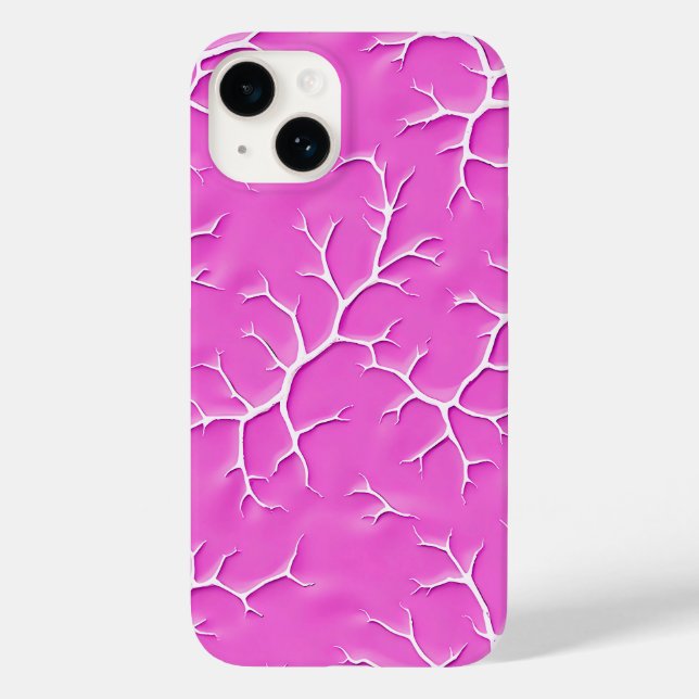 Lila förgrenad design iPhone-fodral (Baksida)