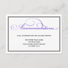 Lila Formellt Bröllop-kort för inkvartering - deta Tilläggskort