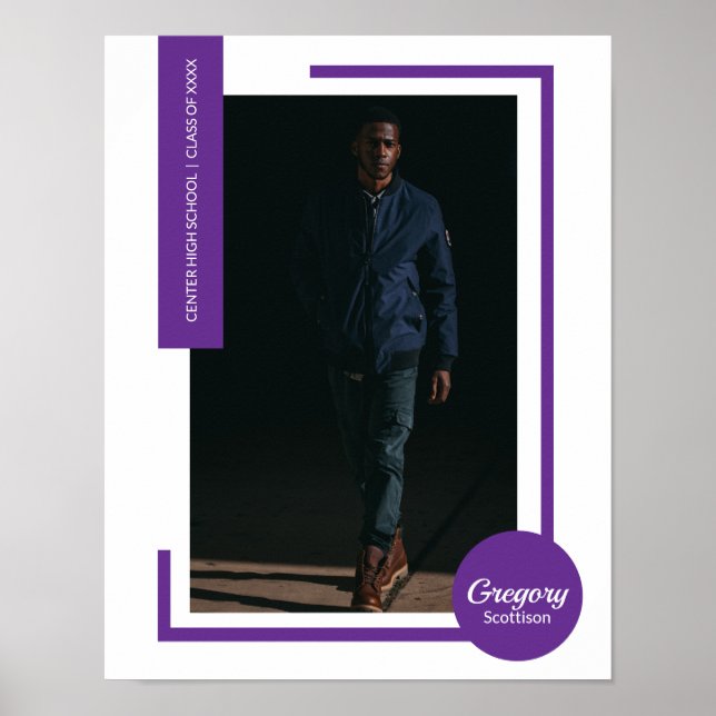 Lila Foto Modern Studenten Poster (Framsidan)