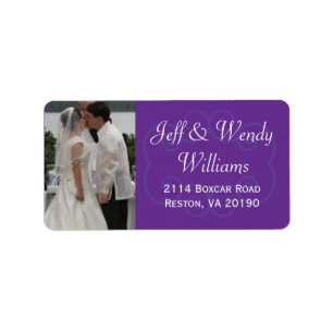 Lila Fotoetiketter Adressetikett