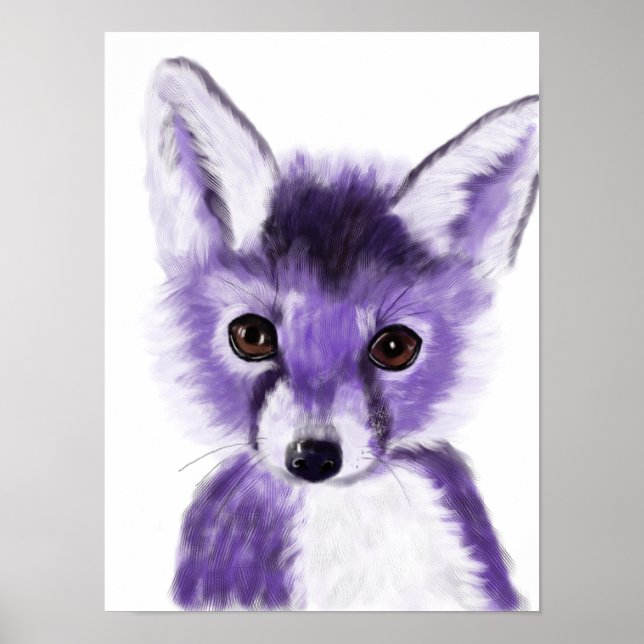 Lila Fox Nursery Painting Poster (Framsidan)