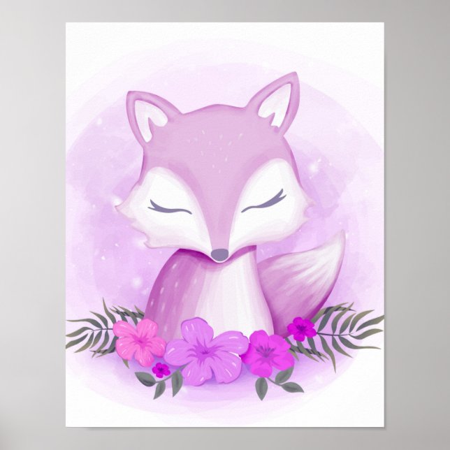 Lila Fox Whimsical Animal Poster (Framsidan)