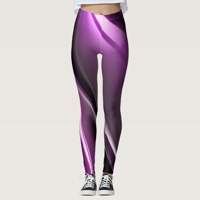 Lila Fractal Abstrakt - bakgrund Leggings (Framsida)