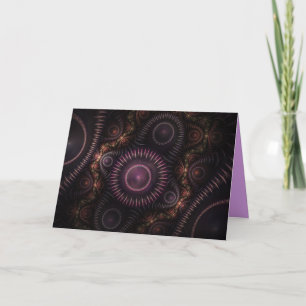 lila fractal hälsningskort kort