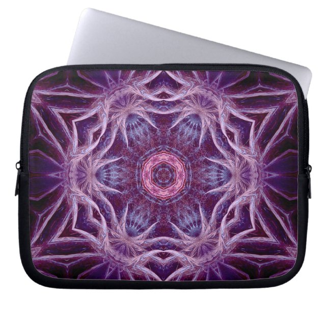 Lila Fractal Hexagon Star Art-bärbar dator Laptop Sleeve (Framsidan)