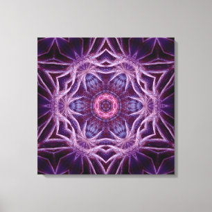 Lila Fractal Hexagon Star Canvas