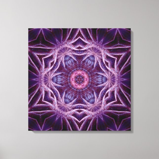 Lila Fractal Hexagon Star Canvas (Framsida)