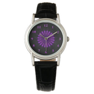 Lila Fractal Mandala (42) Se Wristwatch Armbandsur