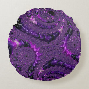Lila Fractal Rund Kudde