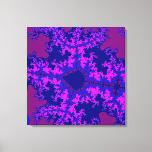 Lila Fractal Stänk Canvastryck