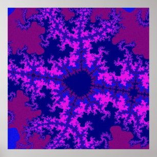 Lila Fractal Stänk Poster