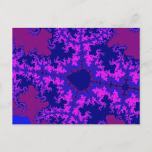 Lila Fractal Stänk Vykort