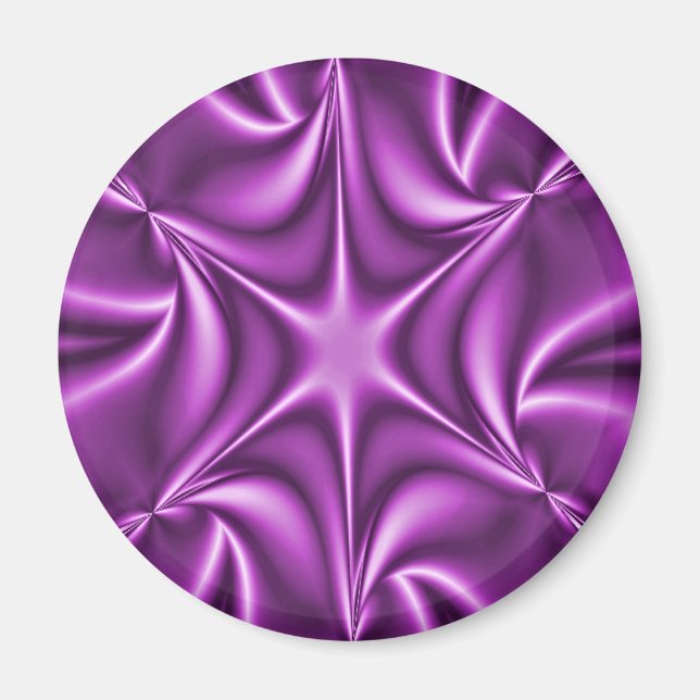 Lila Fractal Starblomma Magnet (Framsidan)