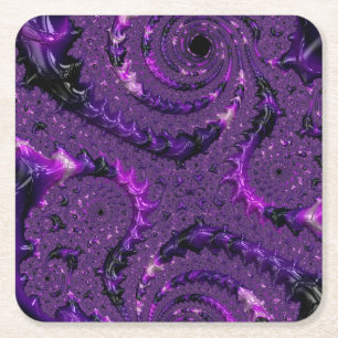 Lila Fractal Underlägg Papper Kvadrat