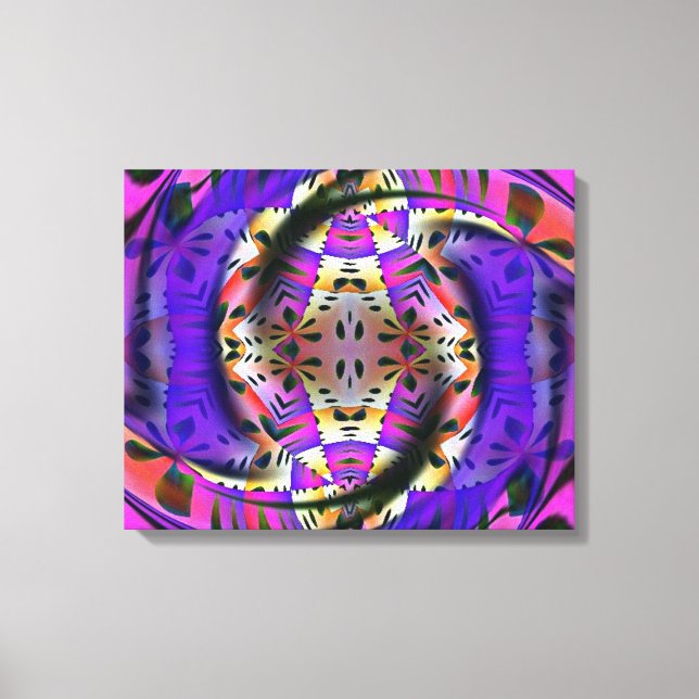 Lila Fractal Wrapped Canvas (Framsida)