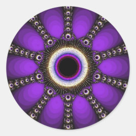 Lila fraktal geometrisk rolig dekal runt klistermärke