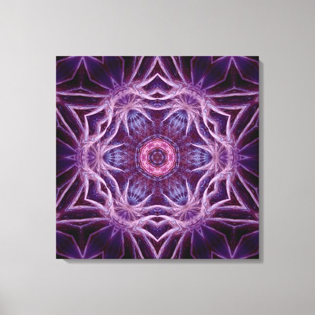 Lila fraktal hexagon stjärna Canvas (Framsida)