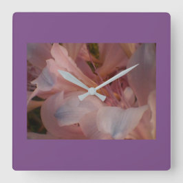 Lila Framed Rosa Lily Fyrkantig Klocka